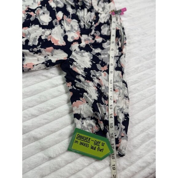 Saint Tropez West Blue Pink & Gray Abstract Print Popover Top Women's Size 1X - Picture 6 of 11